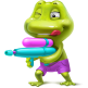 Frog Fun with Water Guns!